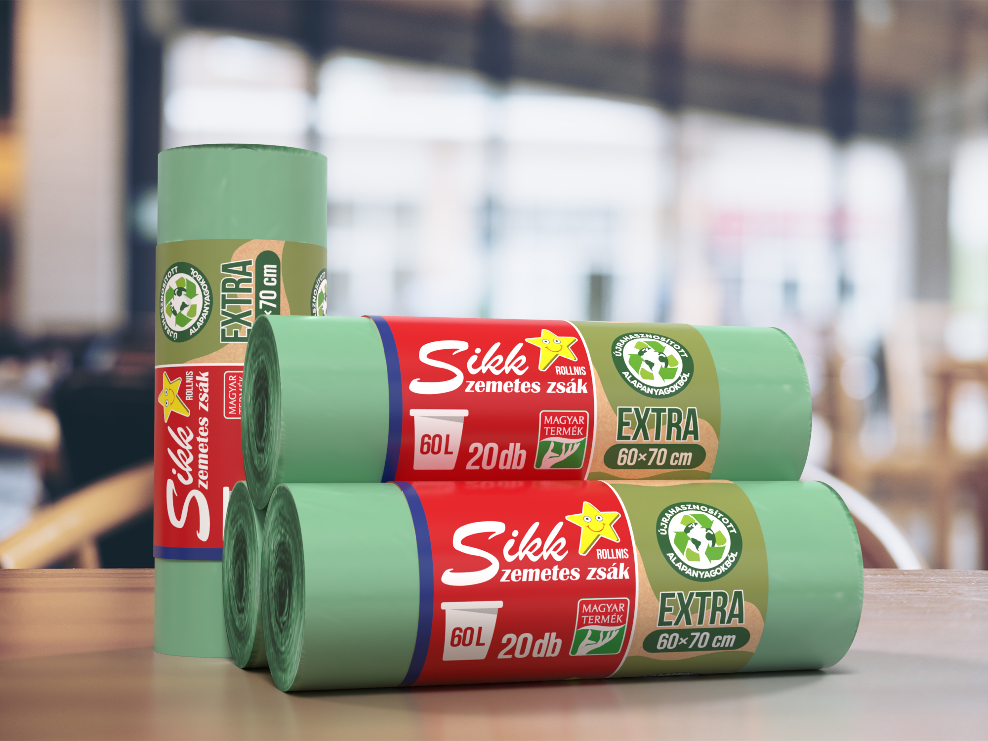 Sikk szemeteszsák 60L extra